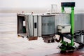 Jetway aerobridge parked in airport Royalty Free Stock Photo