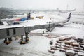 Sheremetyevo Airport in winter. Moscow, Russia.