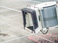 Jetway waiting for a plane to arrive at airport terminal boarding gate Royalty Free Stock Photo