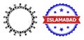 Jevel Composition Gear Icon and Unclean Bicolor Islamabad Stamp