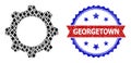 Jevel Mosaic Gearwheel Icon and Unclean Bicolor Georgetown Seal