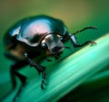 Jewel Beetle on Leaf