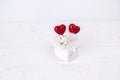 Jewel box with heart shape and red hearts