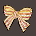 jewel brooch bow gold with precious stones