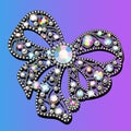jewel brooch bow with precious stones