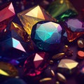 Jewel Gem on black shine color, Collection of many different natural gemstones Royalty Free Stock Photo