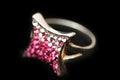 Jewel ring with white and pink
