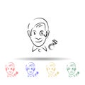 Jeweler avatar multi color icon. Simple thin line, outline vector of mobile concept icons for ui and ux, website or mobile