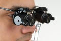 Jeweler Examining Diamond With Magnifying Loupe Royalty Free Stock Photo