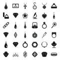 Jeweler icons set, simple style