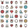 Jeweler icons set vector flat