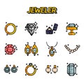 Jeweler icons set