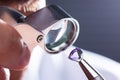 Jeweler Looking Ring With Loupe Royalty Free Stock Photo