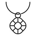 Jeweler necklace icon, outline style Royalty Free Stock Photo