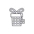 Jewelery box line icon concept. Jewelery box vector linear illustration, symbol, sign Royalty Free Stock Photo