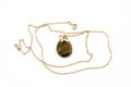 Jewelery gold chain with stone isolated