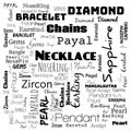 jewelery word cloud, word cloud use for banner, painting, motivation, web-page, website background, t-shirt & shirt printing,