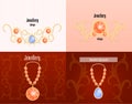 Jewellery banner concept set, realistic style Royalty Free Stock Photo