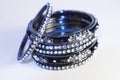 jewellery bead gemstone necklace art chain silver purple pendant earrings metal violet bracelet blue aqua circle turquoise ring Royalty Free Stock Photo