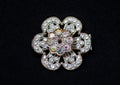 Jewellery brooch with precious stones, isolated on a black background Royalty Free Stock Photo