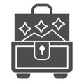 Jewellery chest solid icon. Box for accessory vector illustration isolated on white. Treasure chest glyph style design