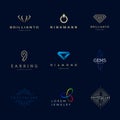 Jewellery company logos set.