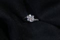 Jewellery diamond ring on a black background