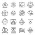 Jewellery icon set, outline style