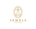 Jewellery logo luxury icons set outline style vector image Royalty Free Stock Photo