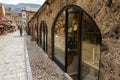 Jewellery stores at Gazi Husrev-beg Bezistan covered market at old bazaar and the historical and cultural center of the Sarajevo c