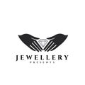 Jewellery vector logo. Gift vector logo. Gold logo. Silver emblem