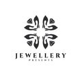 Jewellery vector logo. Gift vector logo. Gold logo. Silver emblem