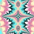 Jewellery vertical teal and pink fractal