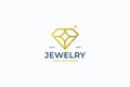 Elegant Golden Diamond Logo Luxury, Brilliance, and Timeless Beauty and Jewelry Royalty Free Stock Photo