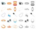 Jewelry and accessories cartoon,mono icons in set collection for design.Decoration vector symbol stock web illustration. Royalty Free Stock Photo