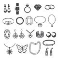 Jewelry Accessories and Gemstone Icons Set