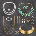 Jewelry Accessories Transparent Set Royalty Free Stock Photo