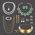 Jewelry Accessories  Transparent Set Royalty Free Stock Photo