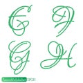 Jewelry alphabet from Emerald stones