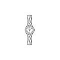 Jewelry Analog Women Wrist Watch line icon. Clock Icon. Premium quality graphic design. Signs, symbols collection, simple icon for