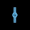 Jewelry Analog Women Wrist Watch line icon in neon style. One of Clock collection icon can be used for UI, UX