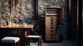 Editorial Style Jewelry Armoire Photograph In Simple Brutalist Environment