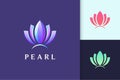 Jewelry or beauty logo in abstract pearl shape for spa or cosmetic