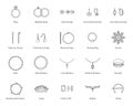 Jewelry Black Thin Line Icon Set. Vector