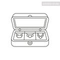 Jewelry box line icon. Vector isolated element on white background, editable stroke Royalty Free Stock Photo