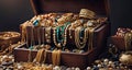 jewelry box with lots of jewelry Royalty Free Stock Photo