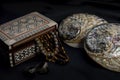 Jewelry box made of polished sea shells