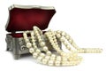 Jewelry box and pearl necklace Royalty Free Stock Photo