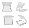 Jewelry box set. White open empty case for jewels. 3d rendering illustration isolated Royalty Free Stock Photo