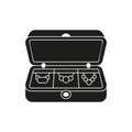 Jewelry box silhouette icon. Vector isolated element on white background Royalty Free Stock Photo